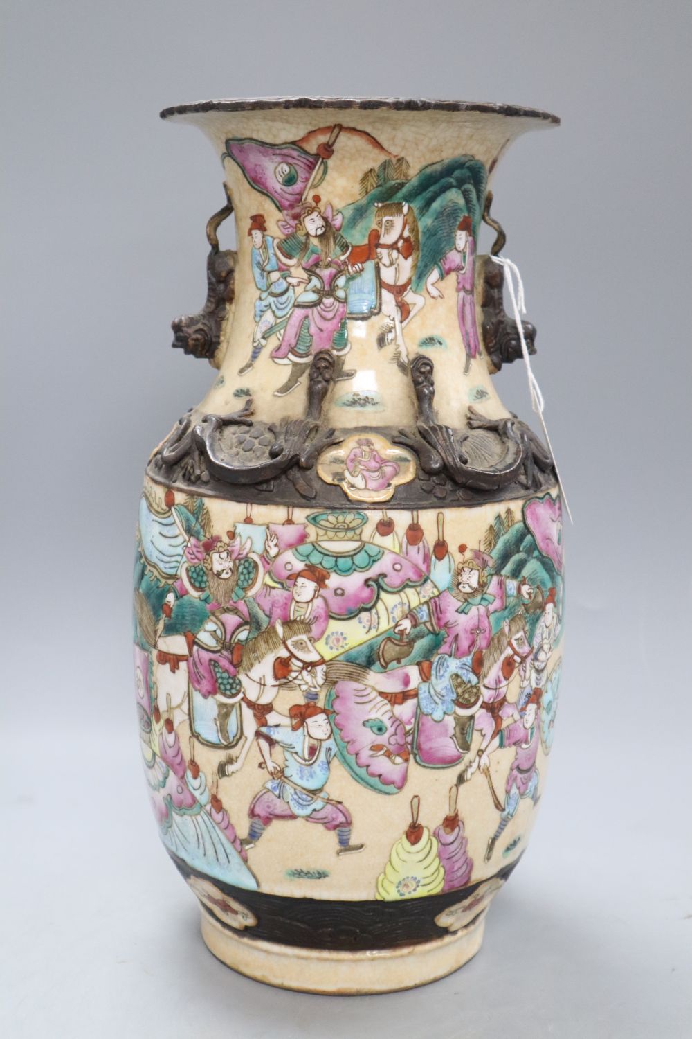 A Chinese famille crackle glaze vase, late 19th century, height 34cm